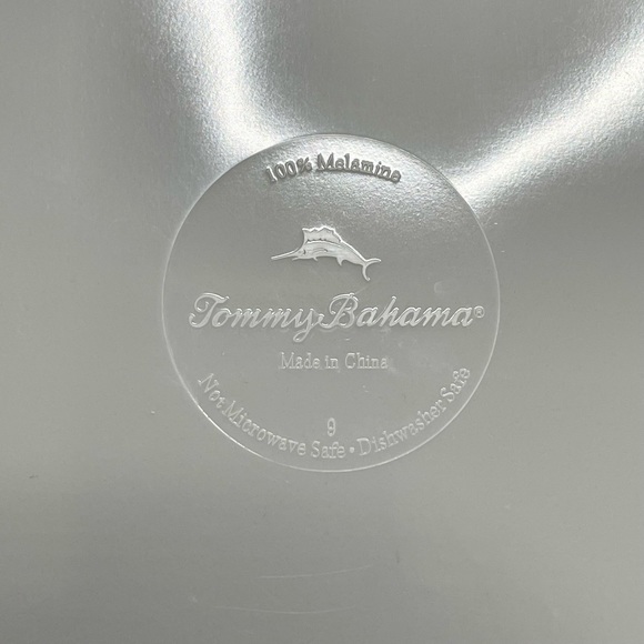 TOMMY BAHAMA Rustic Crackle 9” Melamine Dinner Plates Set of 2 - Picture 6 of 6